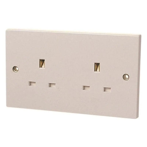 Dencon 2-Gang 13A Double Socket Screwless White