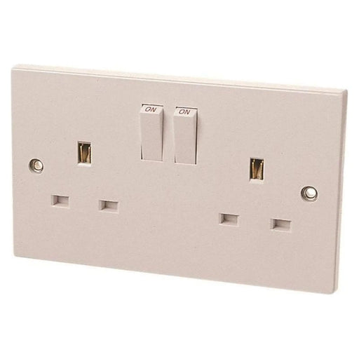 Dencon 2-Gang 13A Double Socket Screwless White