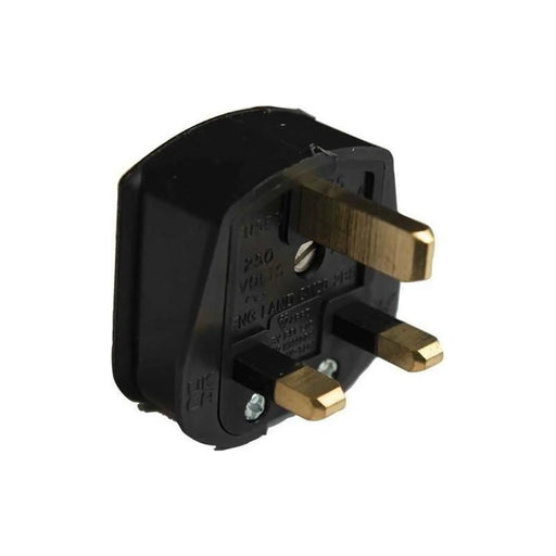 Dencon 3 Pin Rubber Plug 13A Black