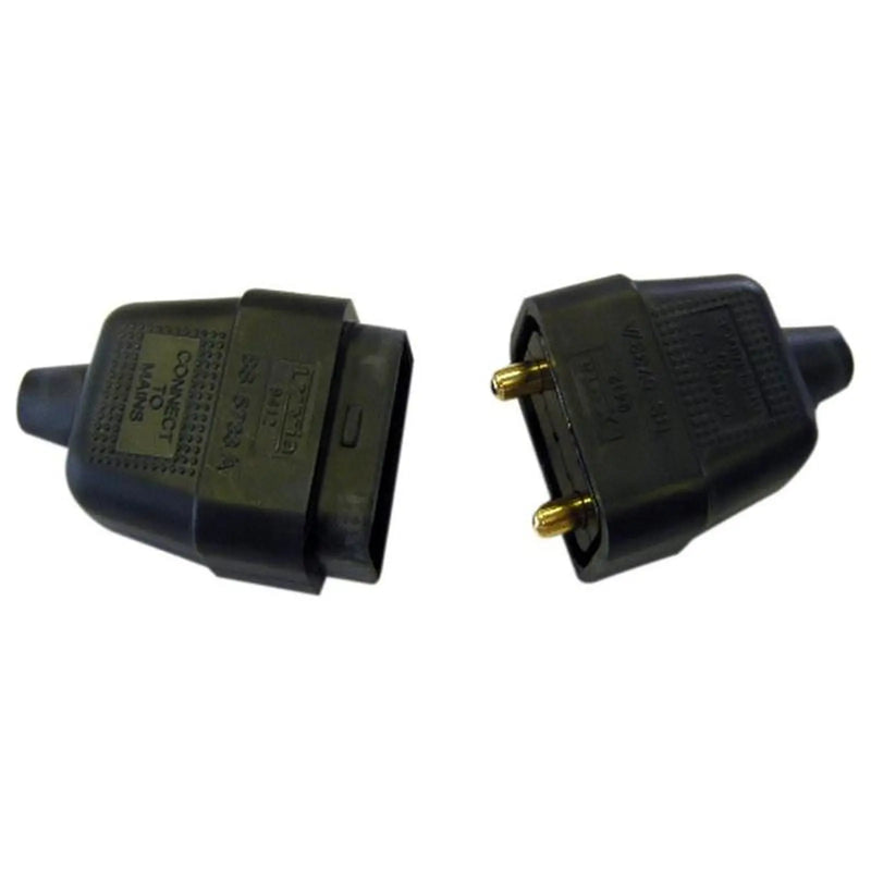 Dencon 2 Pin Rubber Connector Plug 10A Black
