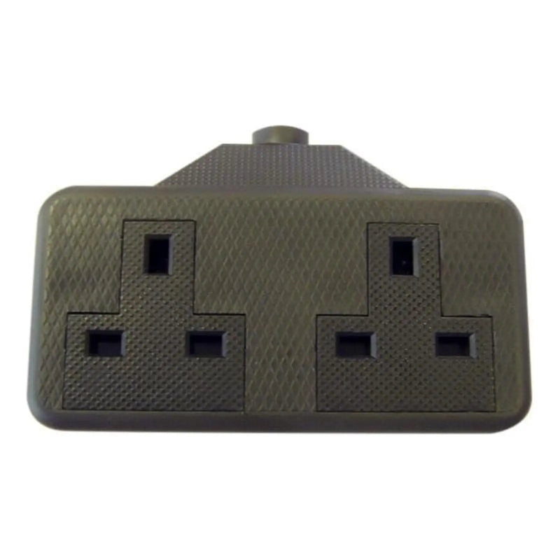 Dencon 13A 2-Gang Black Socket