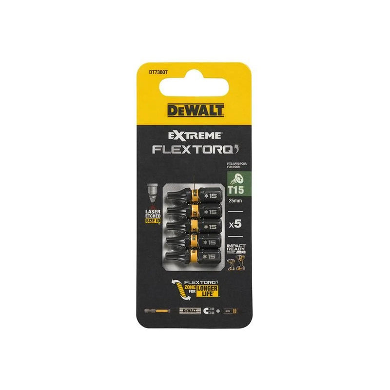 DeWALT Power Tools DeWalt Impact Driver Bits T15 x 25mm Heavy Duty