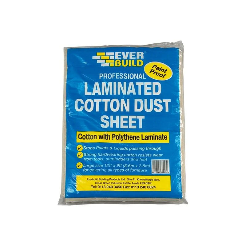Everbuild Sika Laminated Cotton Dust Sheet 3.6 x 2.7m