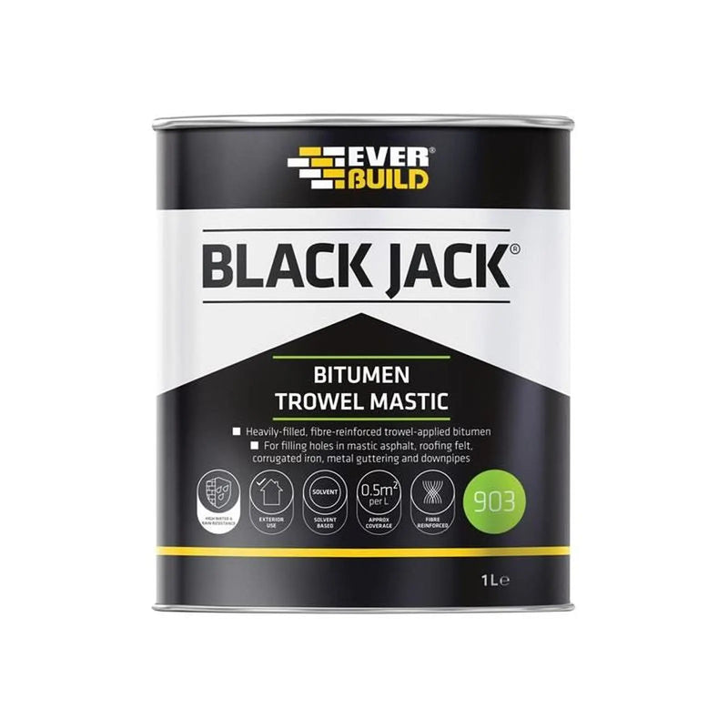 Everbuild Sika Black Jack® 903 Bitumen Trowel Mastic 1 litre