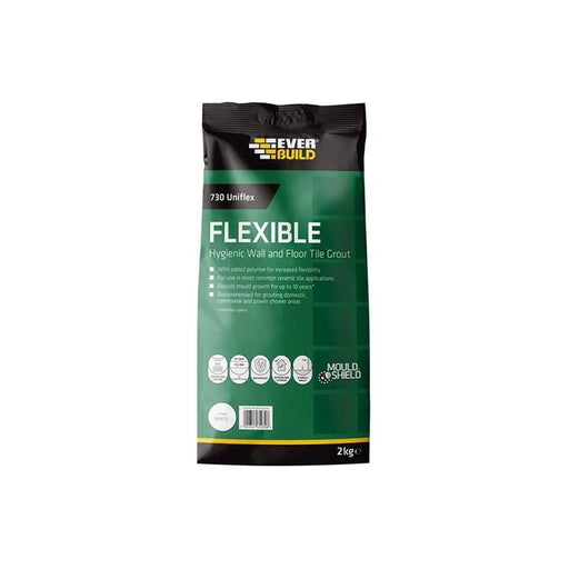 Everbuild Sika 730 Uniflex Hygienic Tile Grout White 2.5kg
