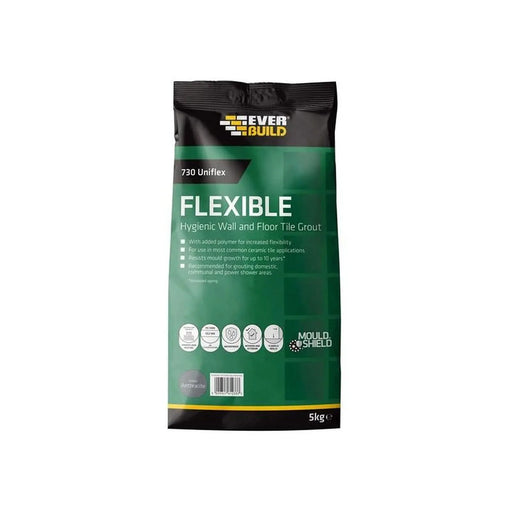 Everbuild Sika 730 Uniflex Hygienic Tile Grout Anthracite 5kg
