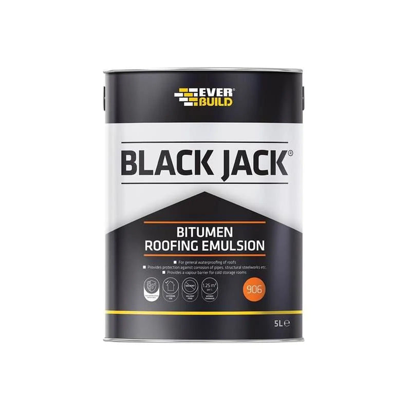 Everbuild Sika Black Jack® 906 Bitumen Roofing Emulsion 5 litre