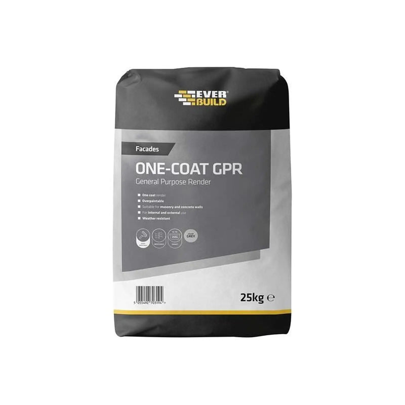 Everbuild Sika One-Coat General Purpose Render Grey 25kg