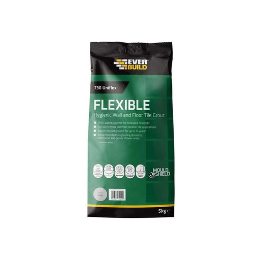 Everbuild Sika 730 Uniflex Hygienic Tile Grout Grey 5kg