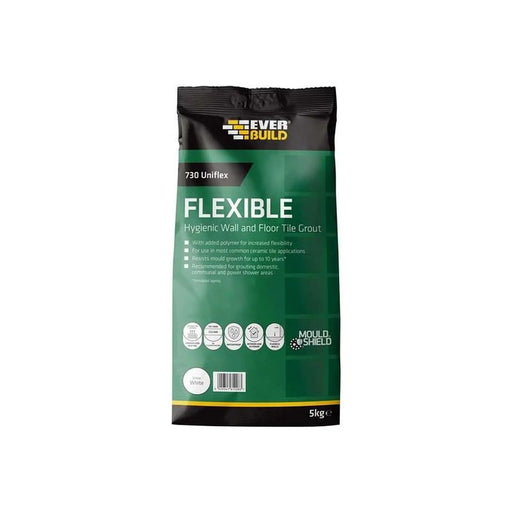 Everbuild Sika 730 Uniflex Hygienic Tile Grout White 5kg