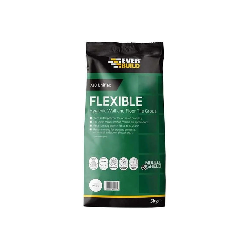 Everbuild Sika 730 Uniflex Hygienic Tile Grout White 5kg
