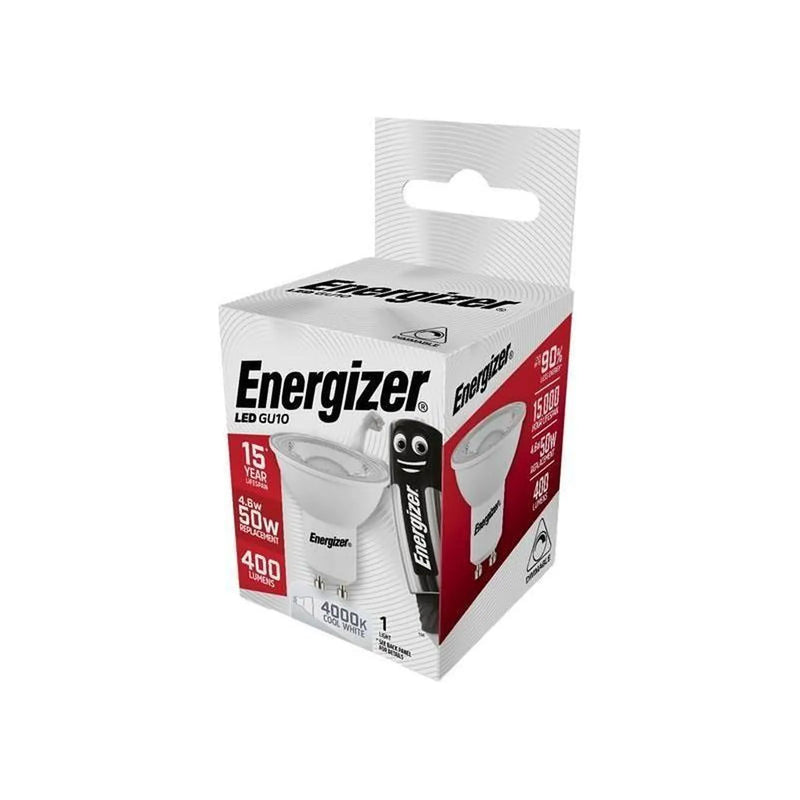 Energizer® LED GU10 36° Dimmable Bulb, Cool White 375 lm 4.6W