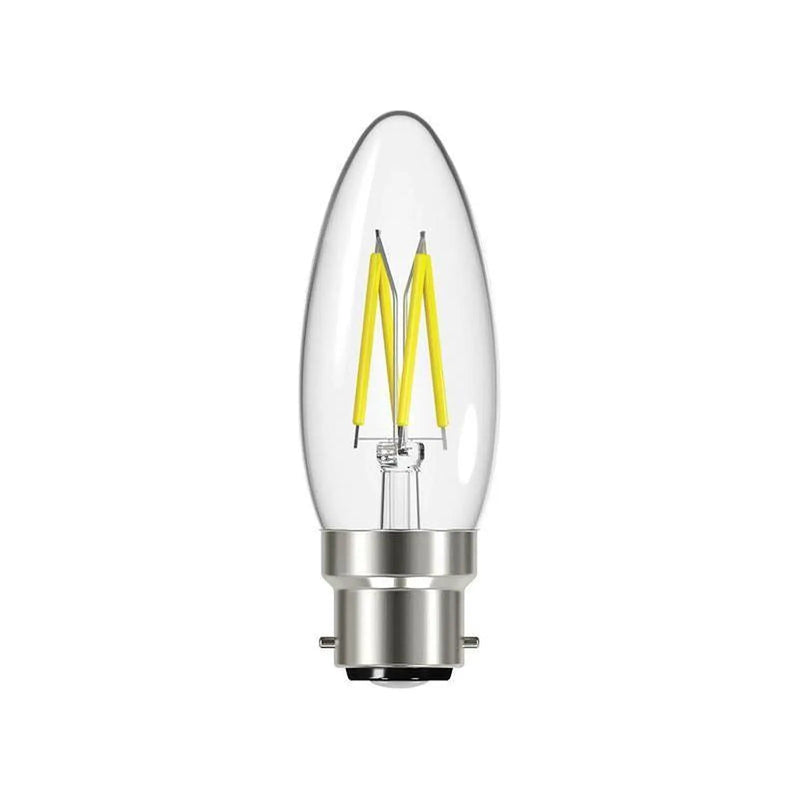 Energizer® LED BC (B22) Candle Filament Non-Dimmable Bulb, Warm White 470 lm 4W