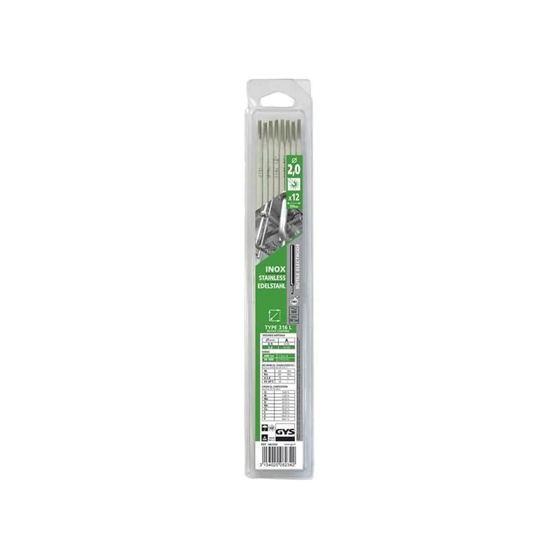 Gys Welding Stainless Steel Electrodes 316L 2.0mm (Pack 12)