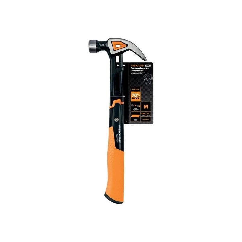 Fiskars IsoCore Curved Finishing Hammer 450g (16oz)