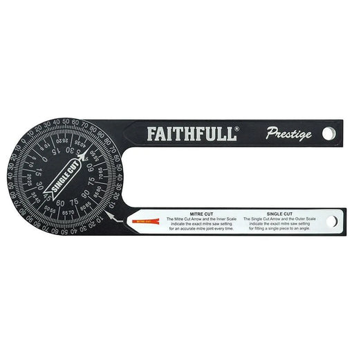 Faithfull Prestige Mitre Saw Protractor Black Aluminium