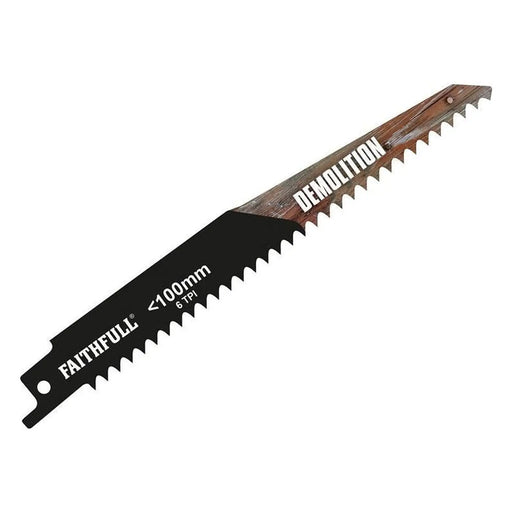 Faithfull S1111DF Bi-Metal Sabre Saw Blade Demolition 228mm 6 TPI (Pack of 5)
