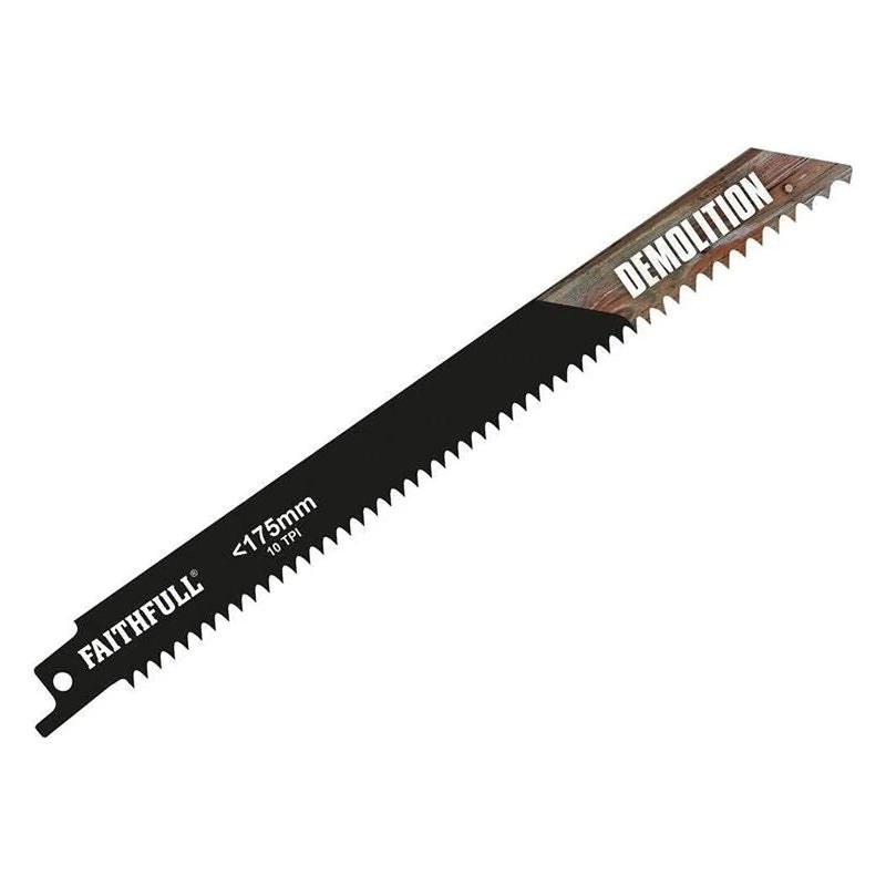 Faithfull S1122HF Bi-Metal Sabre Saw Blade Demolition 200mm 10 TPI (Pack 5)