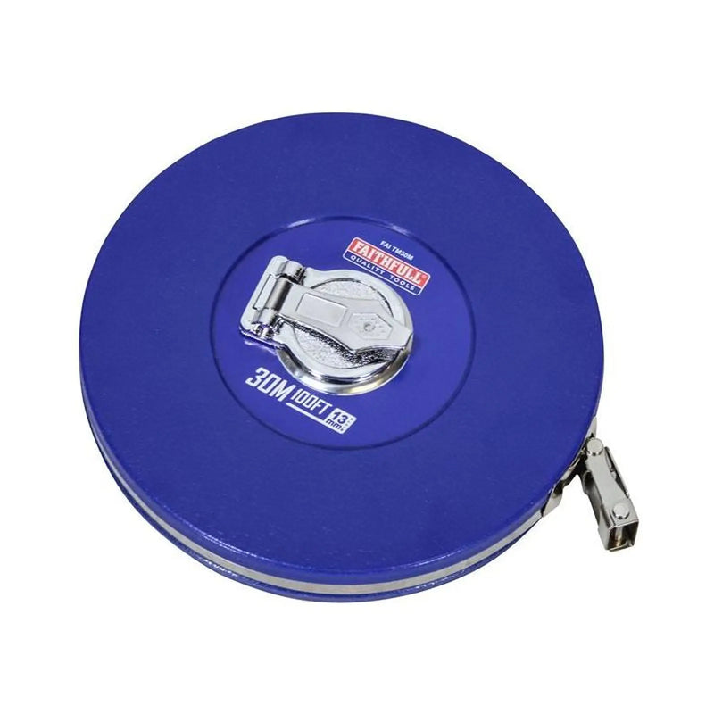 Faithfull Rounded Long Tape 30m/100ft (Width 13mm)