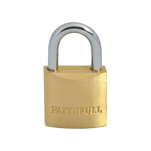 Faithfull Brass Padlock 25mm 3 Keys