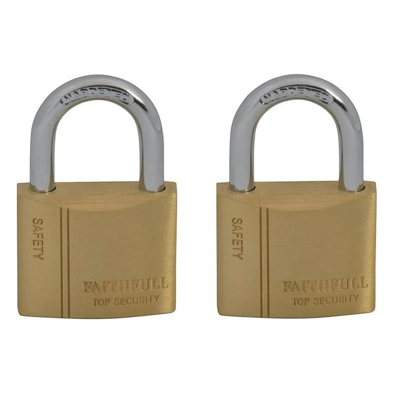 Faithfull Brass Padlock Keyed Alike 2 x 40mm