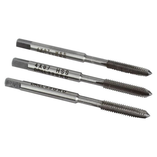 Faithfull HSS Straight Flute Tap Set M4 x 0.7, 3 Piece