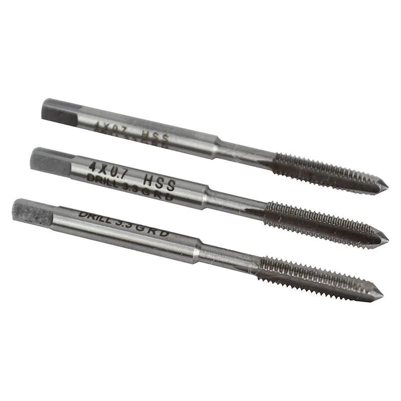 Faithfull HSS Straight Flute Tap Set M4 x 0.7, 3 Piece