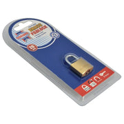 Faithfull Brass Padlock 20mm 3 Keys