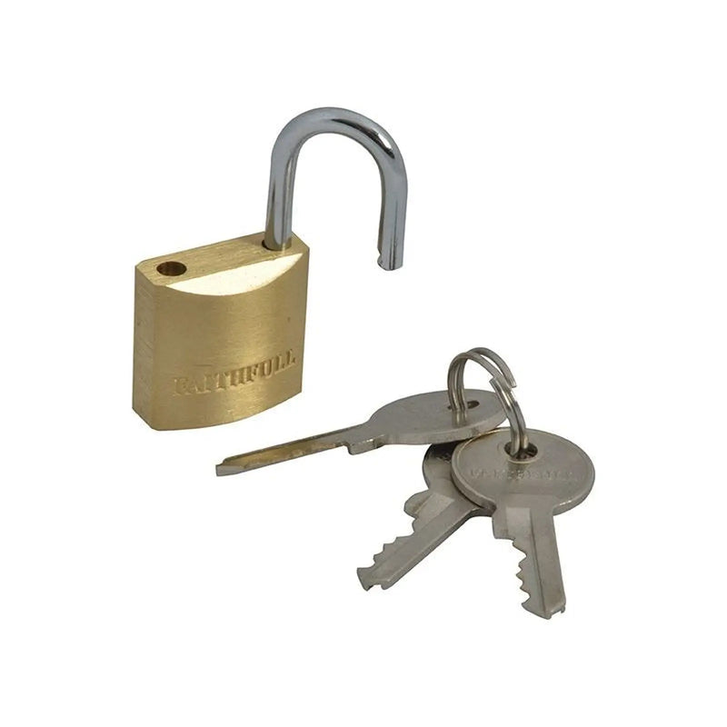 Faithfull Brass Padlock 20mm 3 Keys
