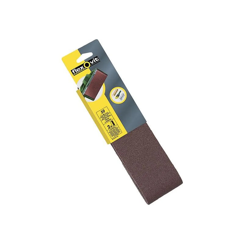 Flexovit Cloth Sanding Belt 533 x 75mm Coarse 50G (Pack 2)