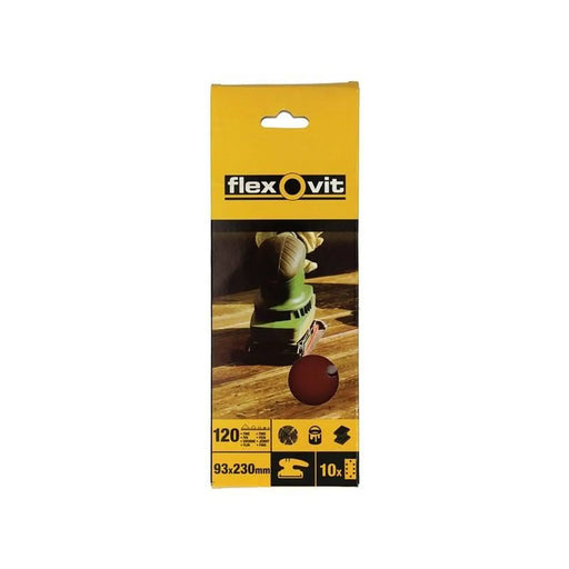 Flexovit 1/3 Sanding Sheets Perforated Fine 120 Grit (Pack 10)