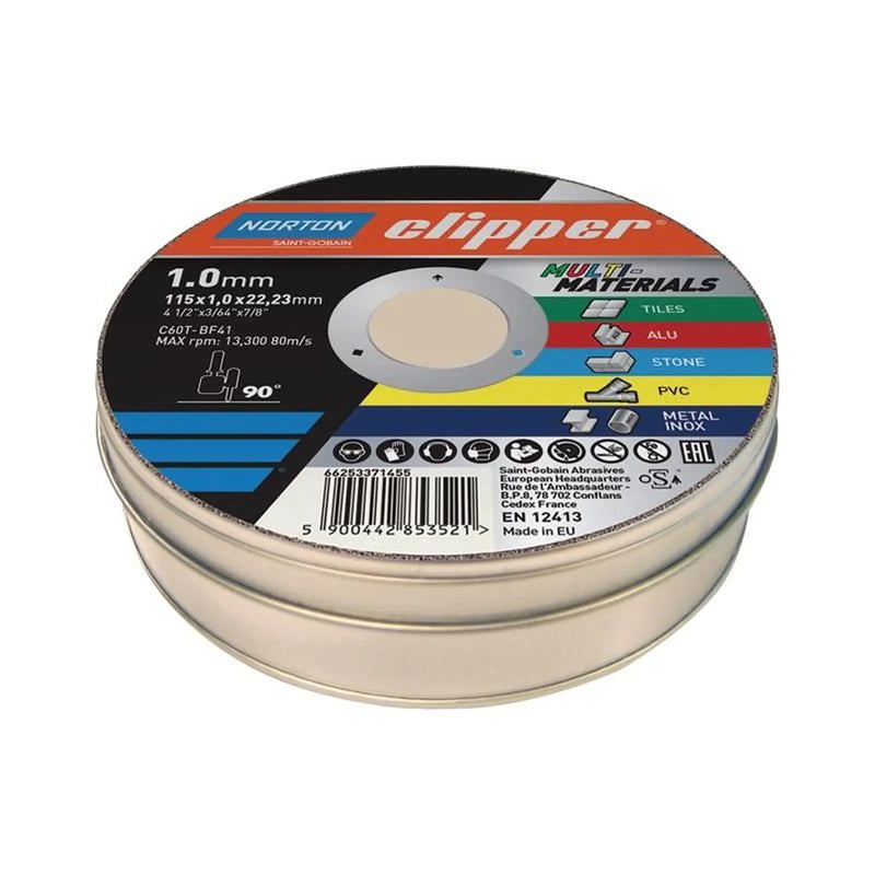 Flexovit Clipper® Multi-Materials Cutting Discs 115 x 22.23mm (Tin of 10)