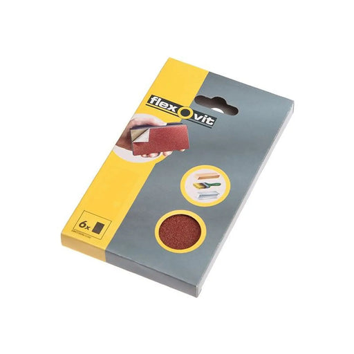 Flexovit Hook & Loop Sanding Block Refill Kit Fine 120g (6)