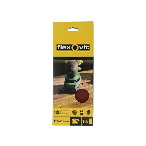 Flexovit 1/2 Sanding Sheets Orbital Plain Medium 80 Grit (Pack 10)