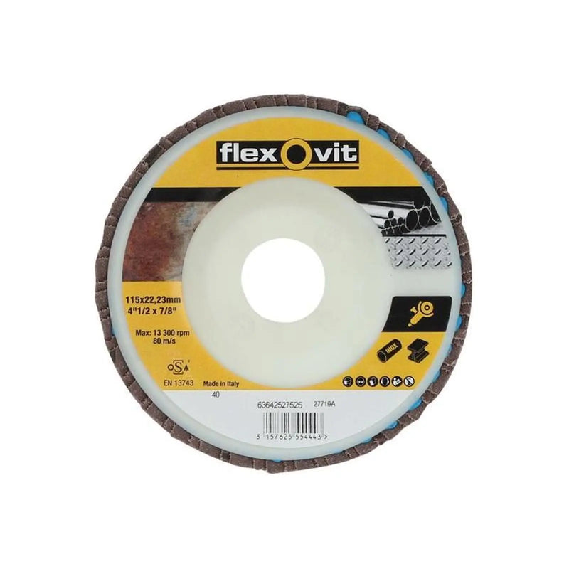 Flexovit Flap Disc For Angle Grinders 115mm 40G