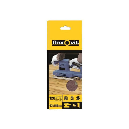 Flexovit 1/3 Sanding Sheets Perforated Fine 120 Grit (Pack 10)