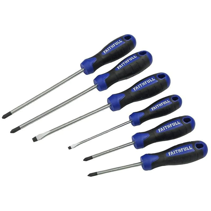 Faithfull Boxed Soft Grip Screwdriver Set, 6 Piece