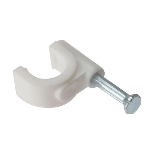 Forgefix Cable Clip Round White 9-11mm Box 100