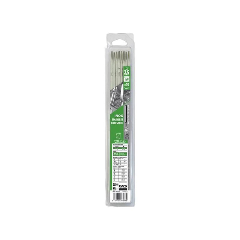 Gys Welding Stainless Steel Electrodes 316L 2.5mm (Pack 10)