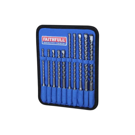 Faithfull SDS Plus Drill Bit Set, 10 Piece