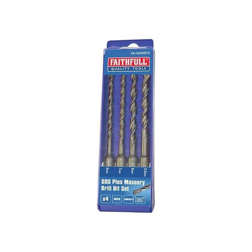 Faithfull SDS Plus Drill Bit Set, 4 Piece