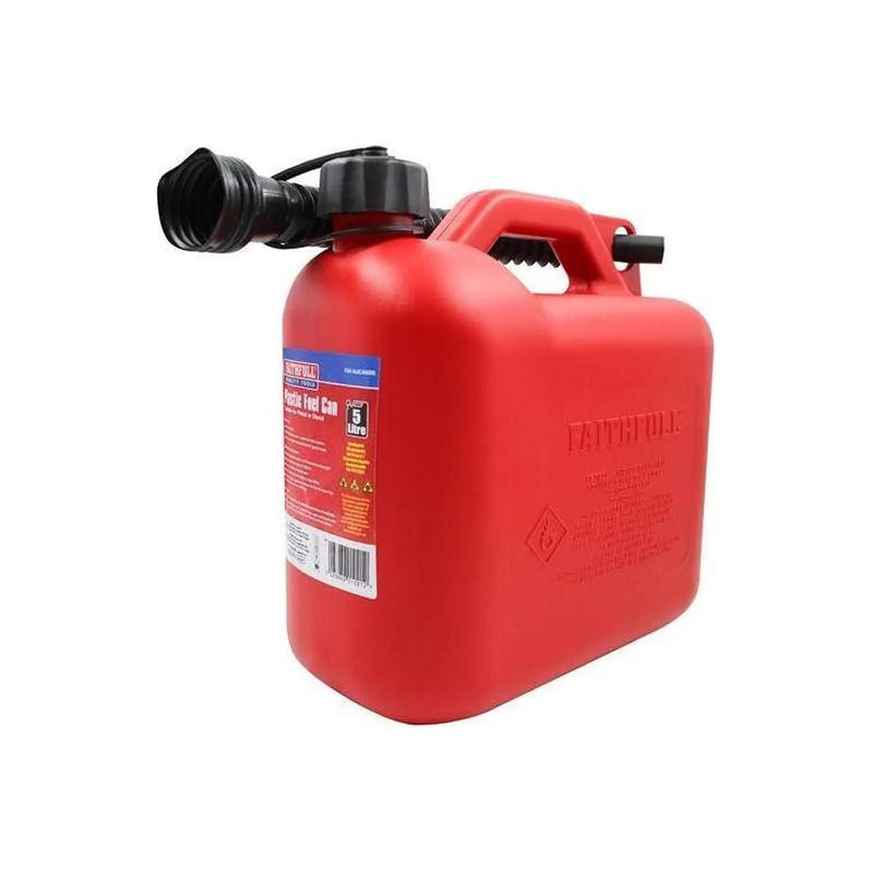 Faithfull Plastic Fuel Can Red 5 litre