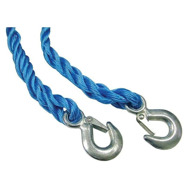 Faithfull Tow Rope 4m Metal Hooks 2 Tonne