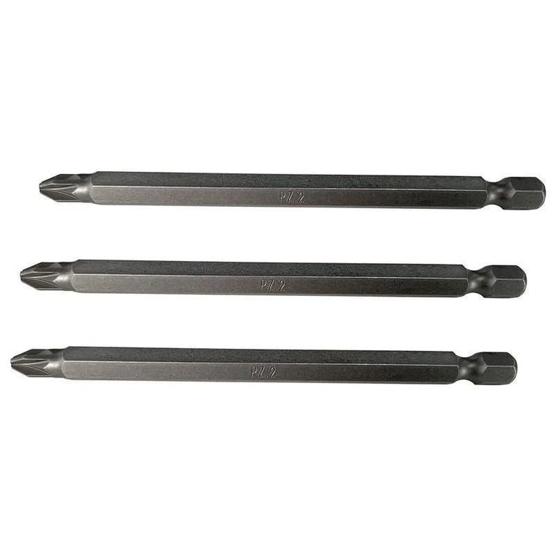 Faithfull Pozidriv S2 Power Screwdriver Bits PZ3 x 100mm (Pack 3)