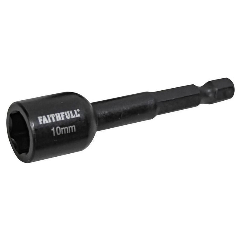 Faithfull Magnetic Impact Nut Driver 10mm x 1/4in Hex