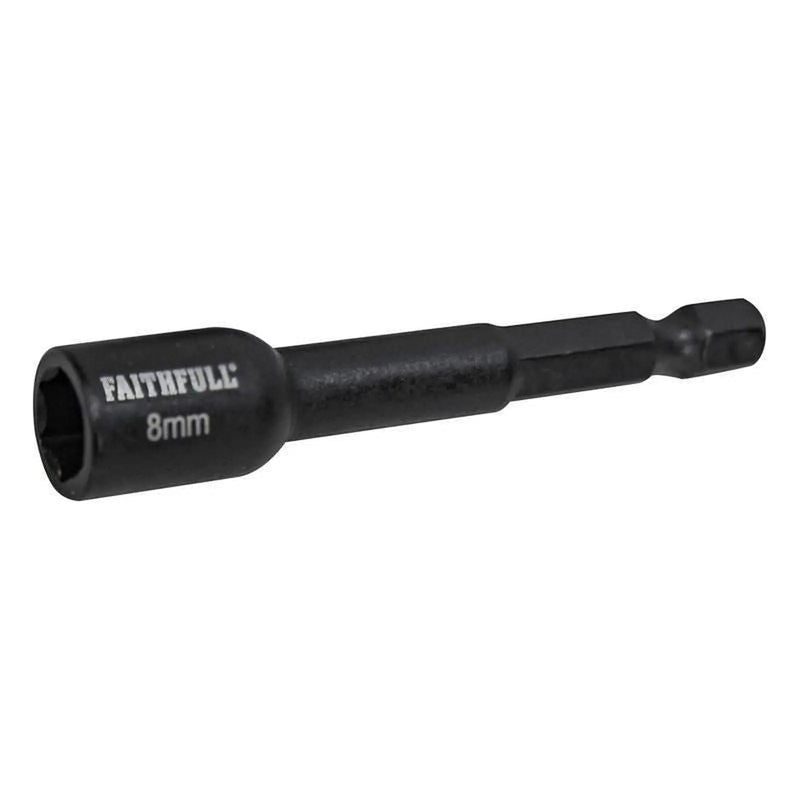 Faithfull Magnetic Impact Nut Driver 8mm x 1/4in Hex