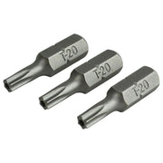 Faithfull Security S2 Grade Steel Screwdriver Bits T20S x 25mm (Pack 3)