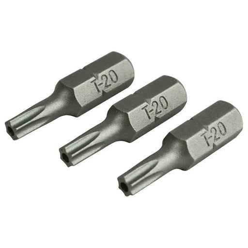 Faithfull Security S2 Grade Steel Screwdriver Bits T20S x 25mm (Pack 3)