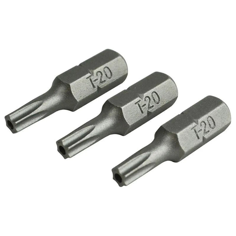 Faithfull Security S2 Grade Steel Screwdriver Bits T20S x 25mm (Pack 3)