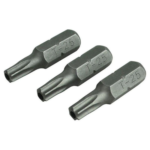 Faithfull Security S2 Grade Steel Screwdriver Bits T25S x 25mm (Pack 3)